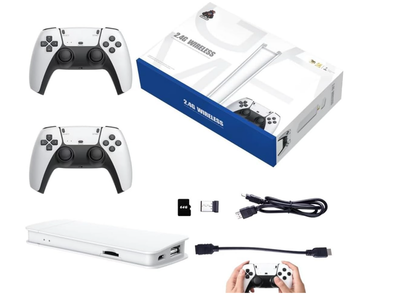 Consola Retro 4K para TV + 2 Controles Inalámbricos